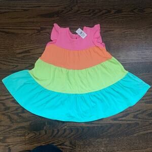 NWT Gap Colorblock Tiered Rainbow Dress | 18-24 Months